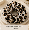 Classic Leopard Print Scrunchie (Ivory Leopard Print)
