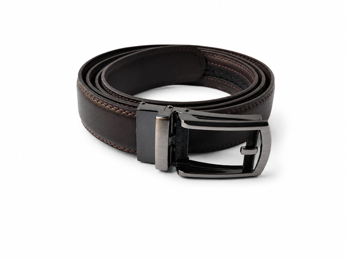 Men's Automatic Ratchet Belt - Espresso Brown with Gunmetal Buckle