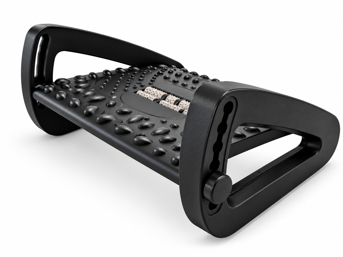 Adjustable Ergonomic Foot Rest & Calf Stretch Board with Massage Rollers