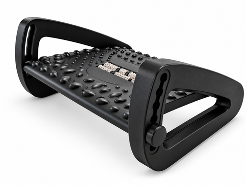 Adjustable Ergonomic Foot Rest & Calf Stretch Board with Massage Rollers