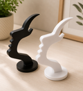 Modern Plastic Eyeglass Holder Stand – Decorative Glasses Display & Desk Organizer (Black & White)
