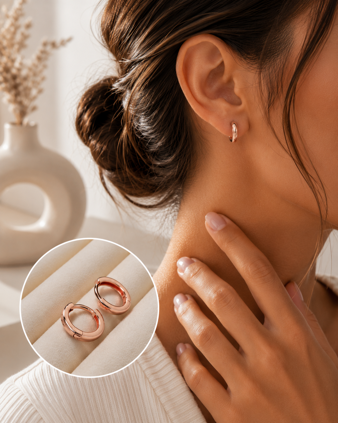 Rose Gold Everyday Hoop Earrings