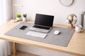 Luxury Stone Grey Desk Mat – Premium Leather-Look Workspace Pad (80 x 45cm)
