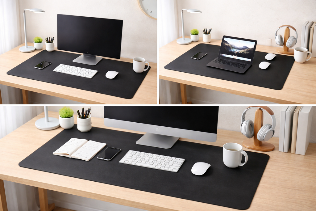 Charcoal – Premium Leather-Look Workspace Pad (80 x 45cm)