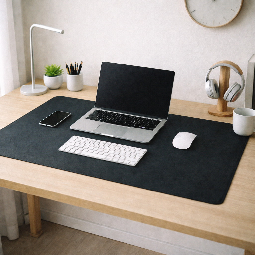 Charcoal – Premium Leather-Look Workspace Pad (80 x 45cm)